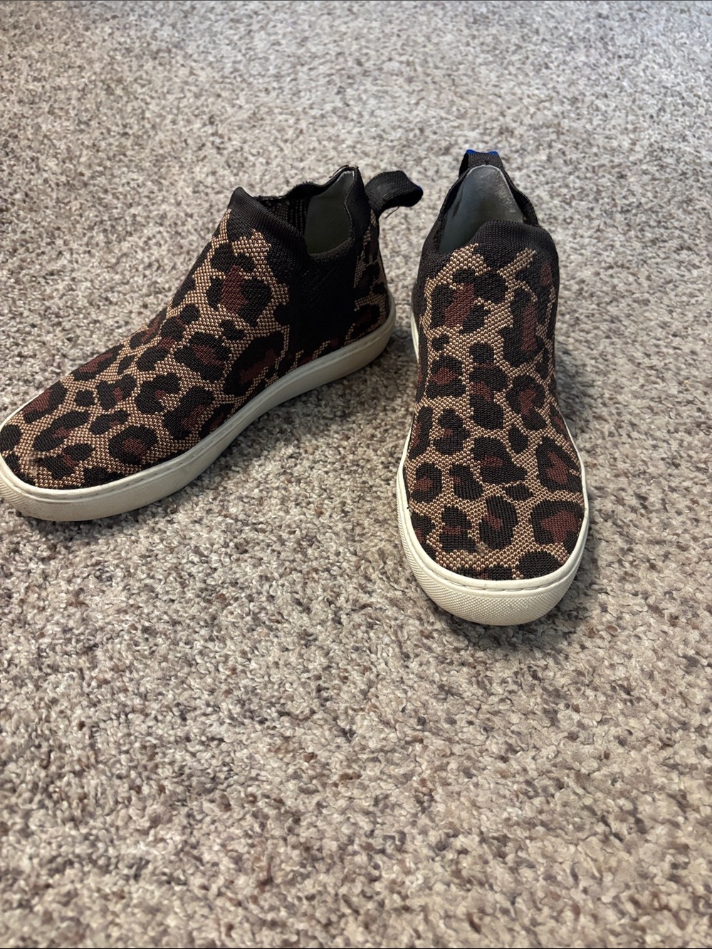 Rothy's Leopard Knit Slip-On Sneakers - Brown/Black